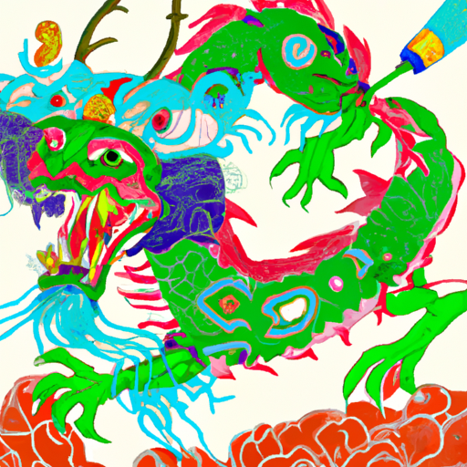 画一个中国传统的龙，卡通一点，可爱一点，色彩丰富(3张)